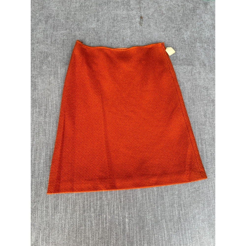 Philosophy di Alberta Ferretti A-Line Skirt Womens 8 Orange Virgin Wool Textured